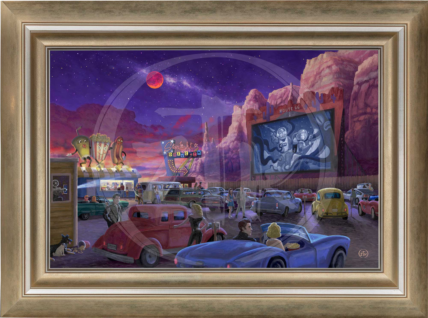 Movie Night on Route 66 (Thriller at the Drive-In) - Limited Edition Canvas