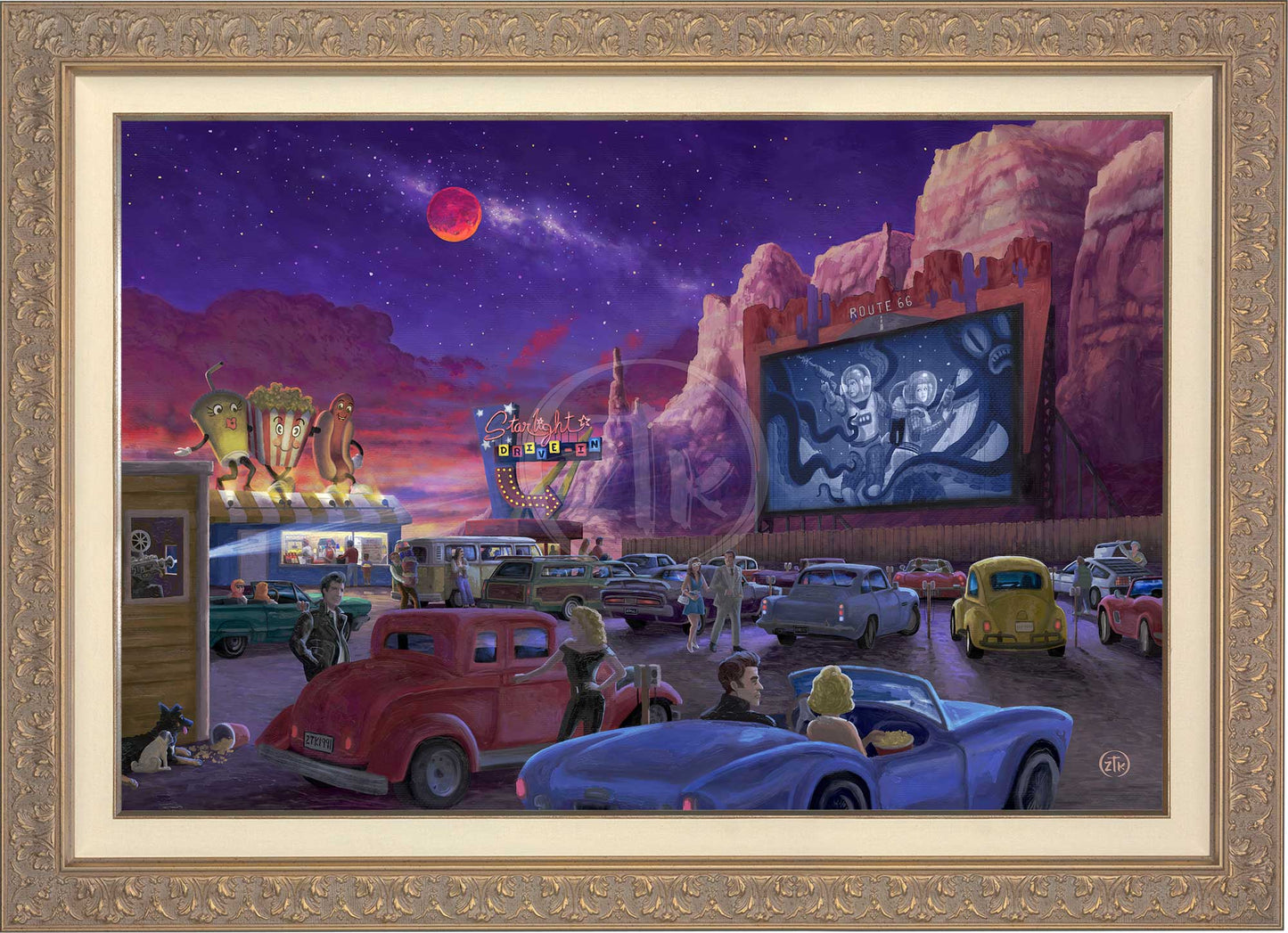 Movie Night on Route 66 (Thriller at the Drive-In) - Limited Edition Canvas