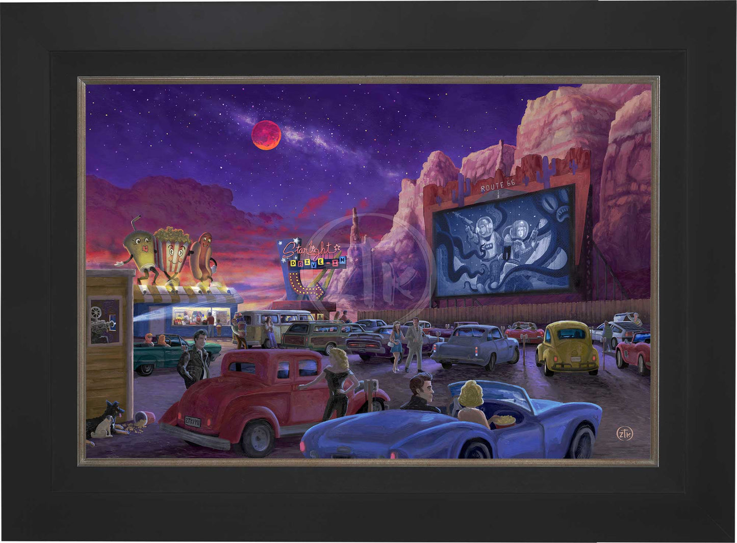 Movie Night on Route 66 (Thriller at the Drive-In) - Limited Edition Canvas