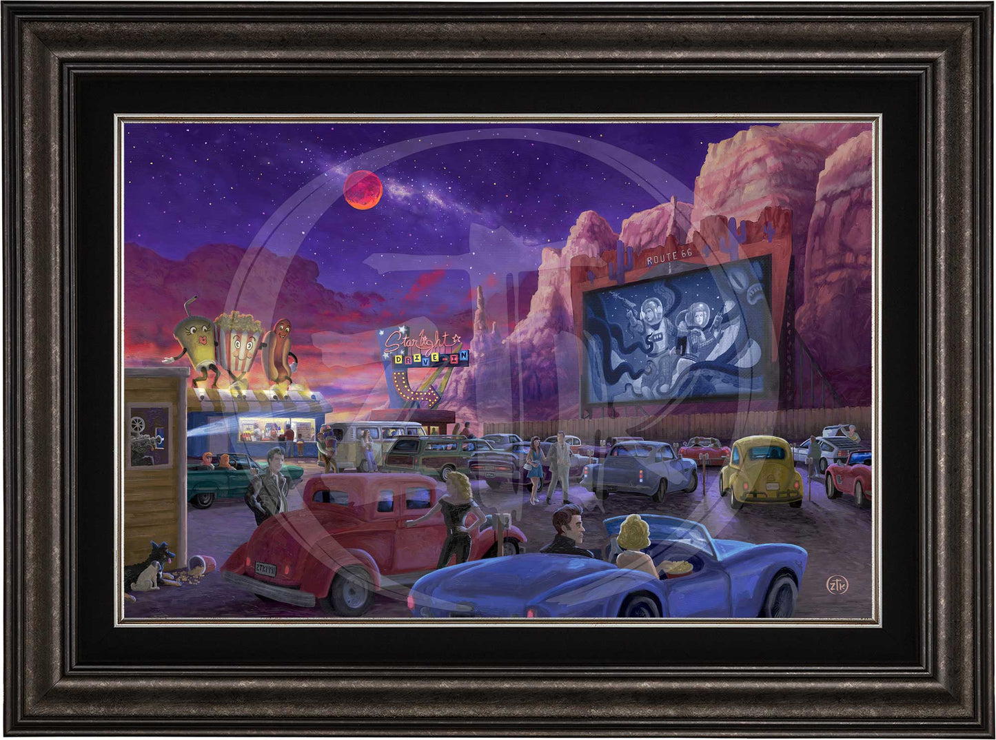 Movie Night on Route 66 (Thriller at the Drive-In) - Limited Edition Canvas