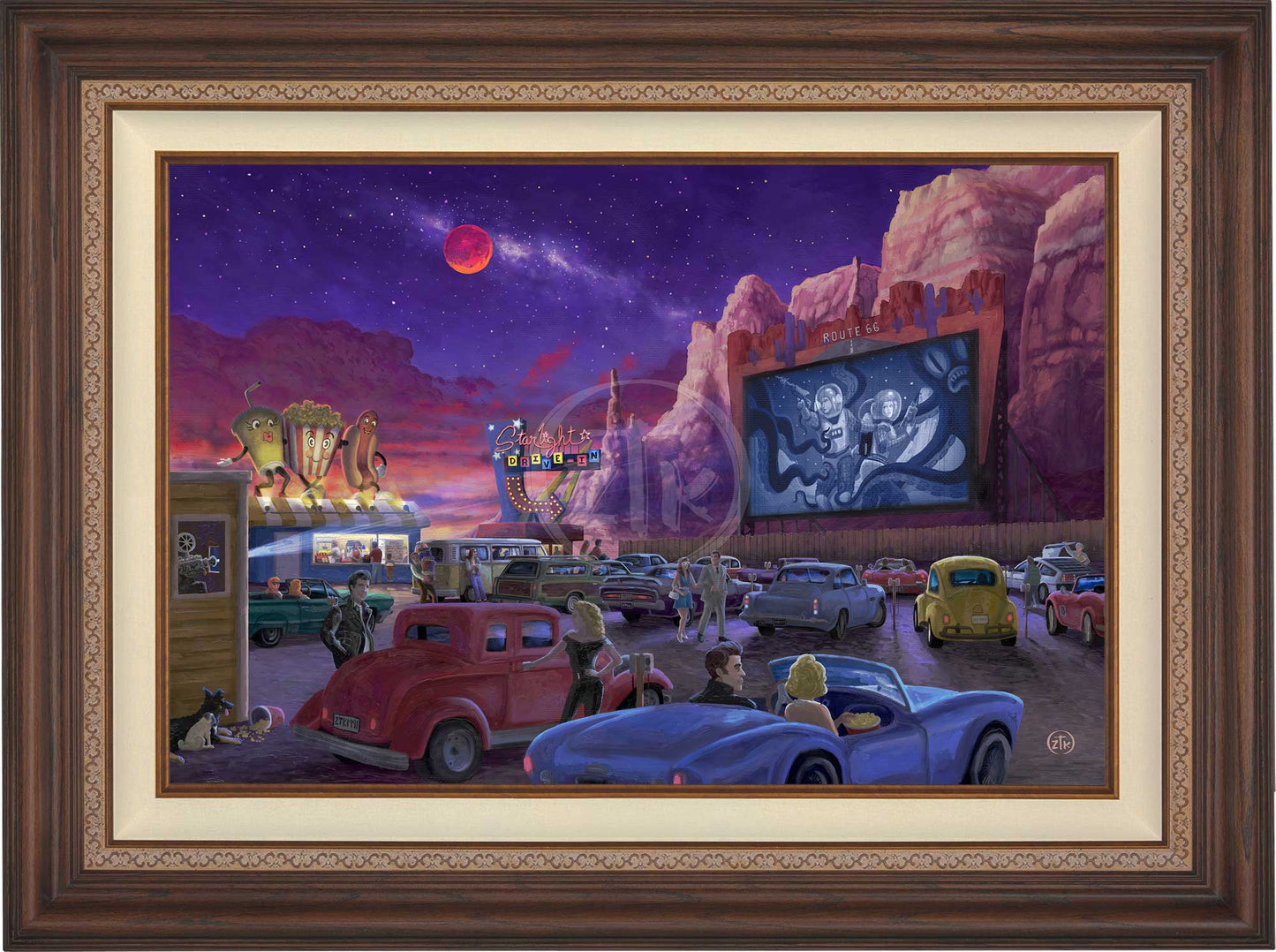 Movie Night on Route 66 (Thriller at the Drive-In) - Limited Edition Canvas