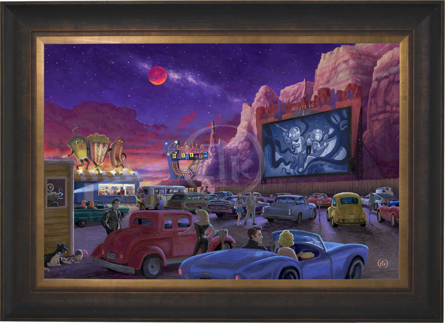 Movie Night on Route 66 (Thriller at the Drive-In) - Limited Edition Canvas