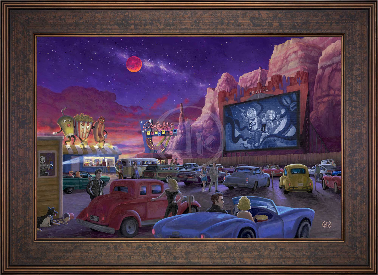Movie Night on Route 66 (Thriller at the Drive-In) - Limited Edition Canvas