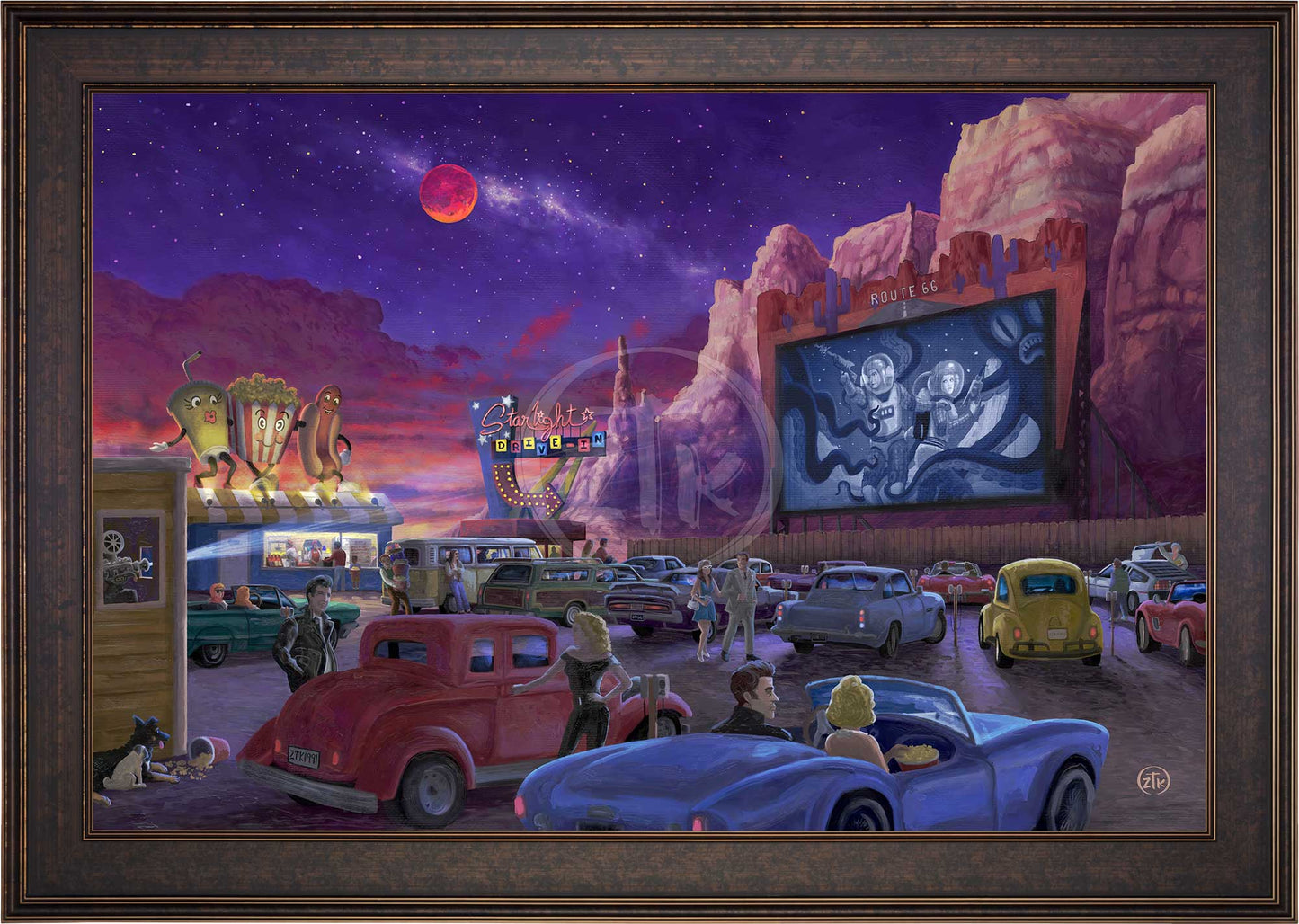 Movie Night on Route 66 (Thriller at the Drive-In) - Limited Edition Canvas