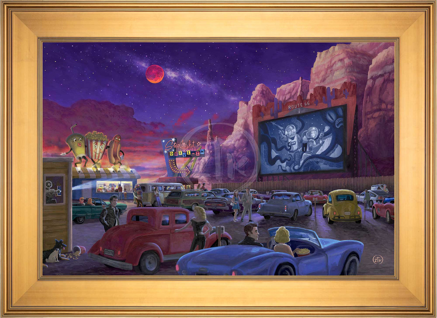 Movie Night on Route 66 (Thriller at the Drive-In) - Limited Edition Canvas