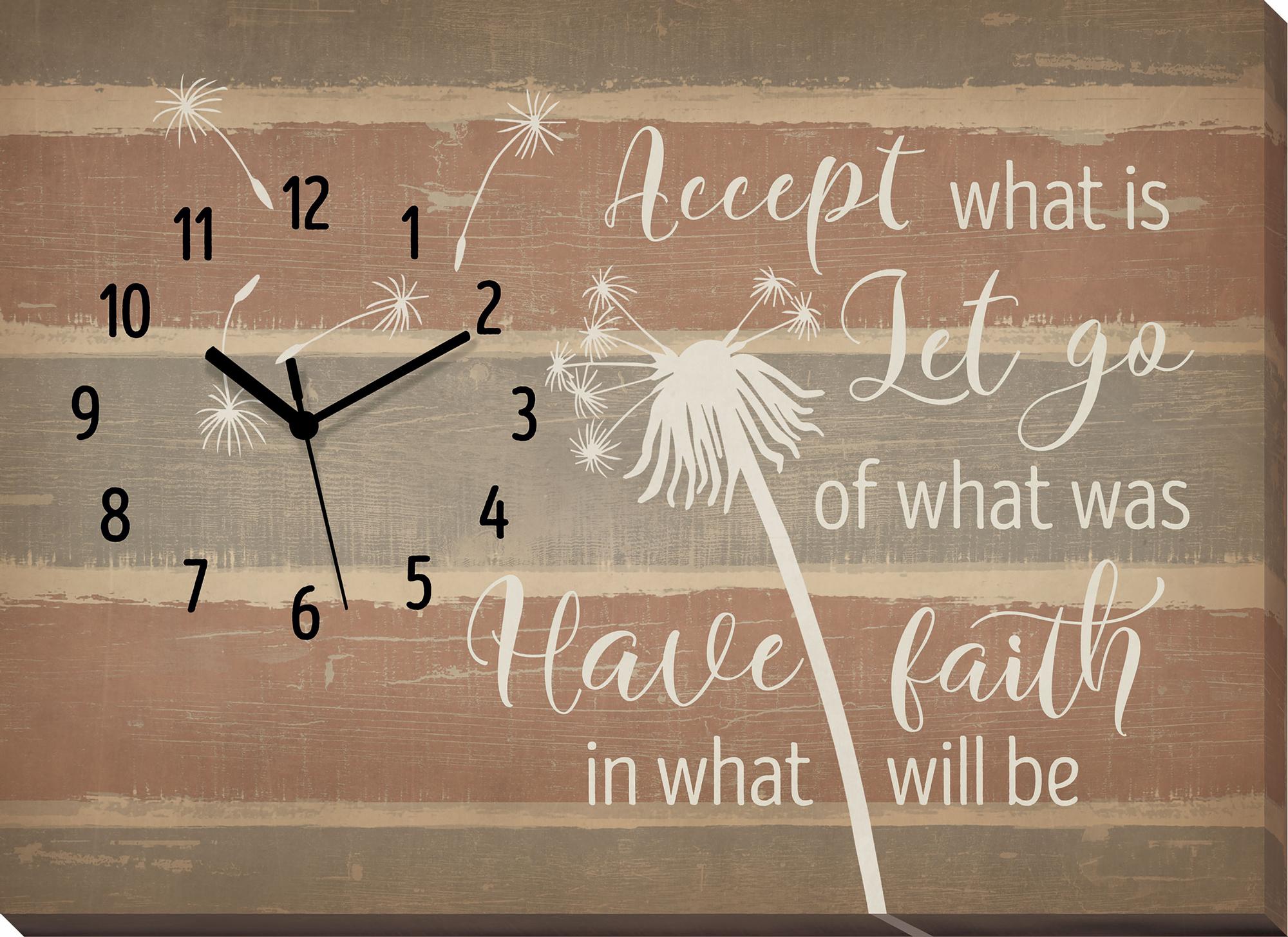 Accept, Let Go, Have Faith Canvas Clock - Wild Wings
