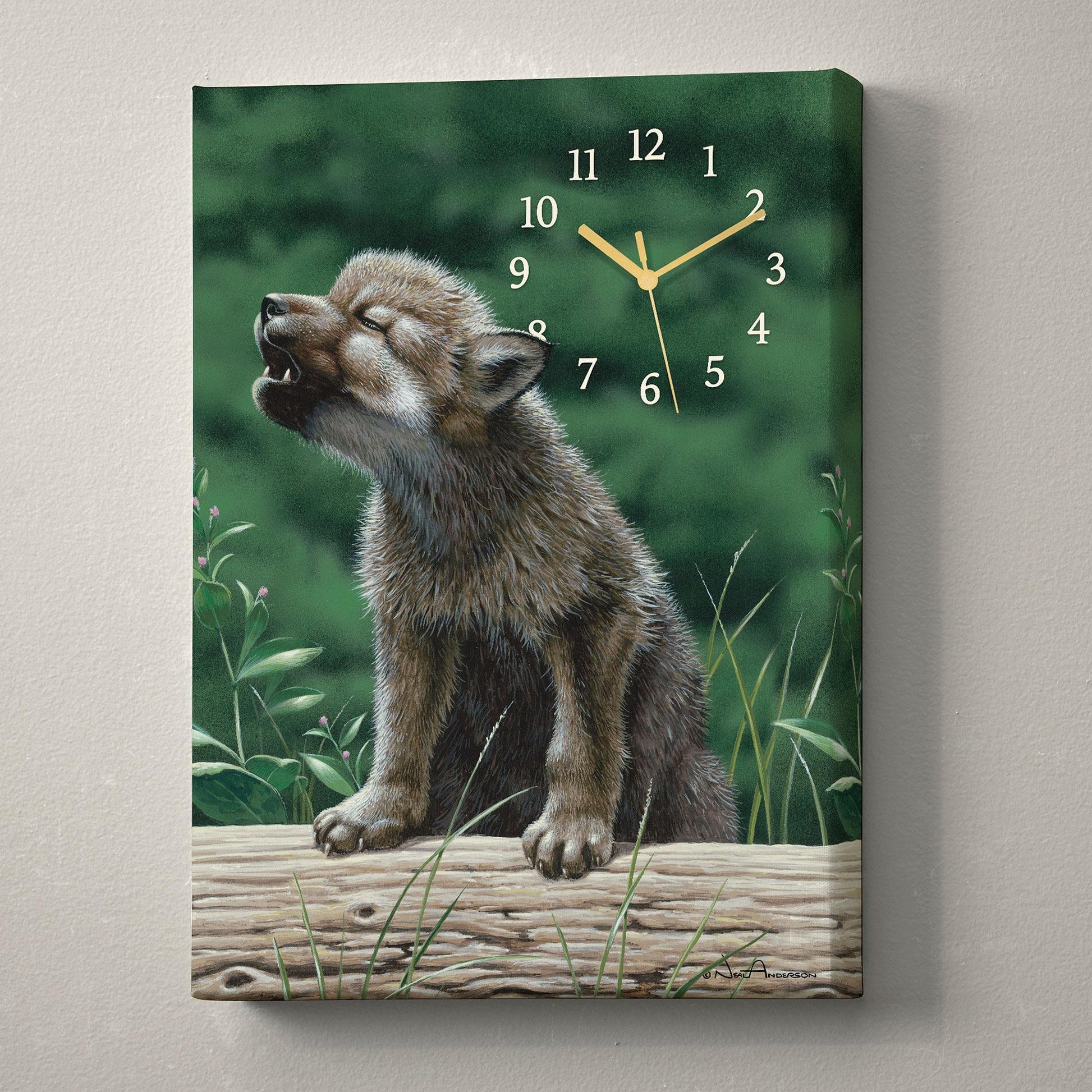 Wolf in Training Canvas Clock - Wild Wings
