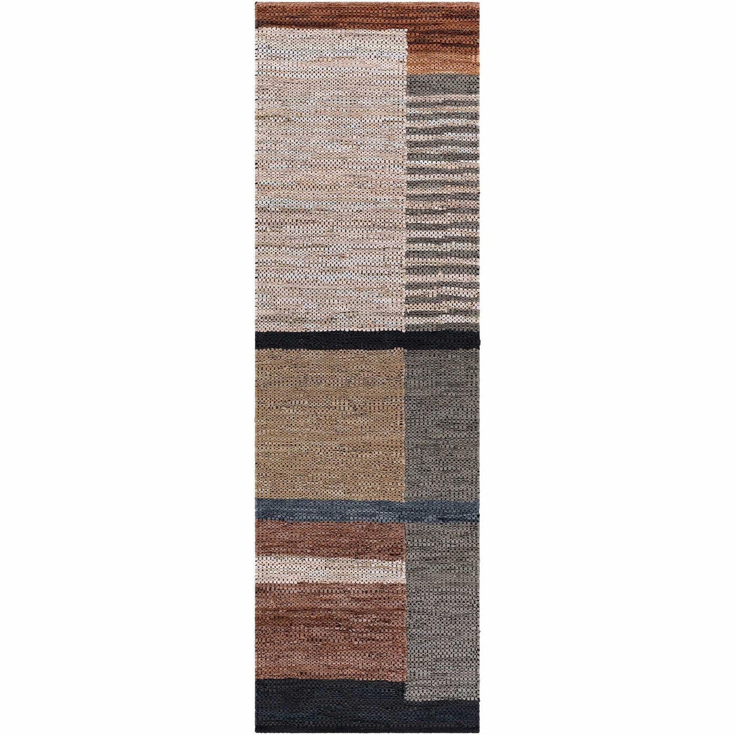 Color Block Leather Area Rug - Wild Wings