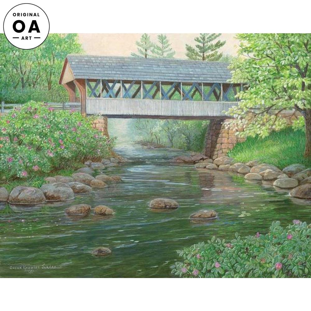 Copper Creek—Covered Bridge Original Acrylic Painting - Wild Wings