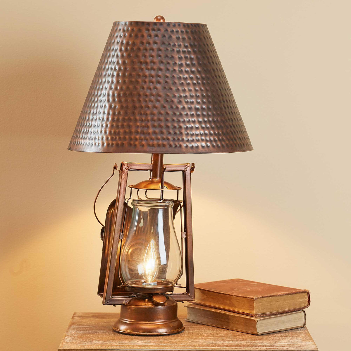 Copper Lantern Table Lamp - Wild Wings