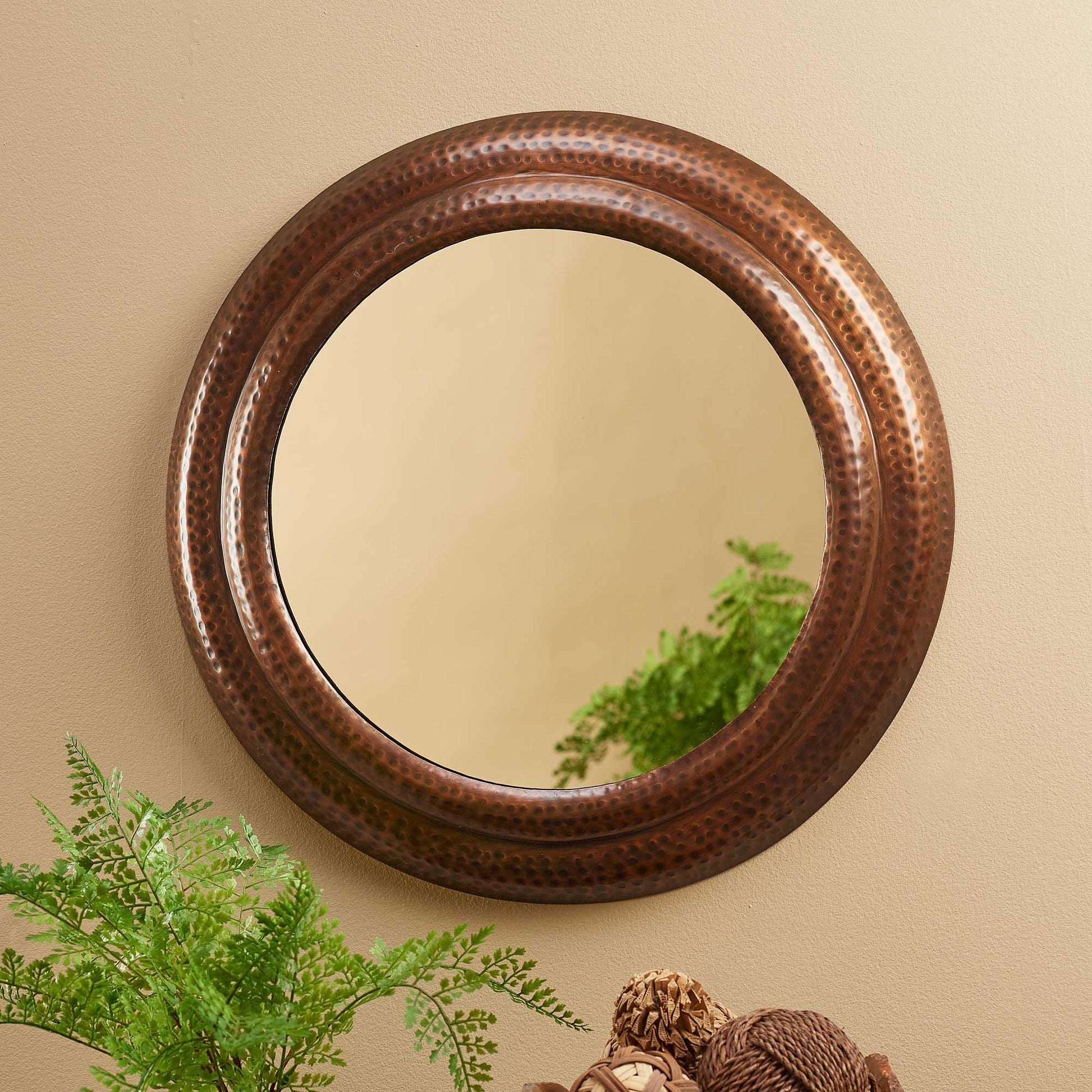 Copper Pine Hammered Mirror - Wild Wings