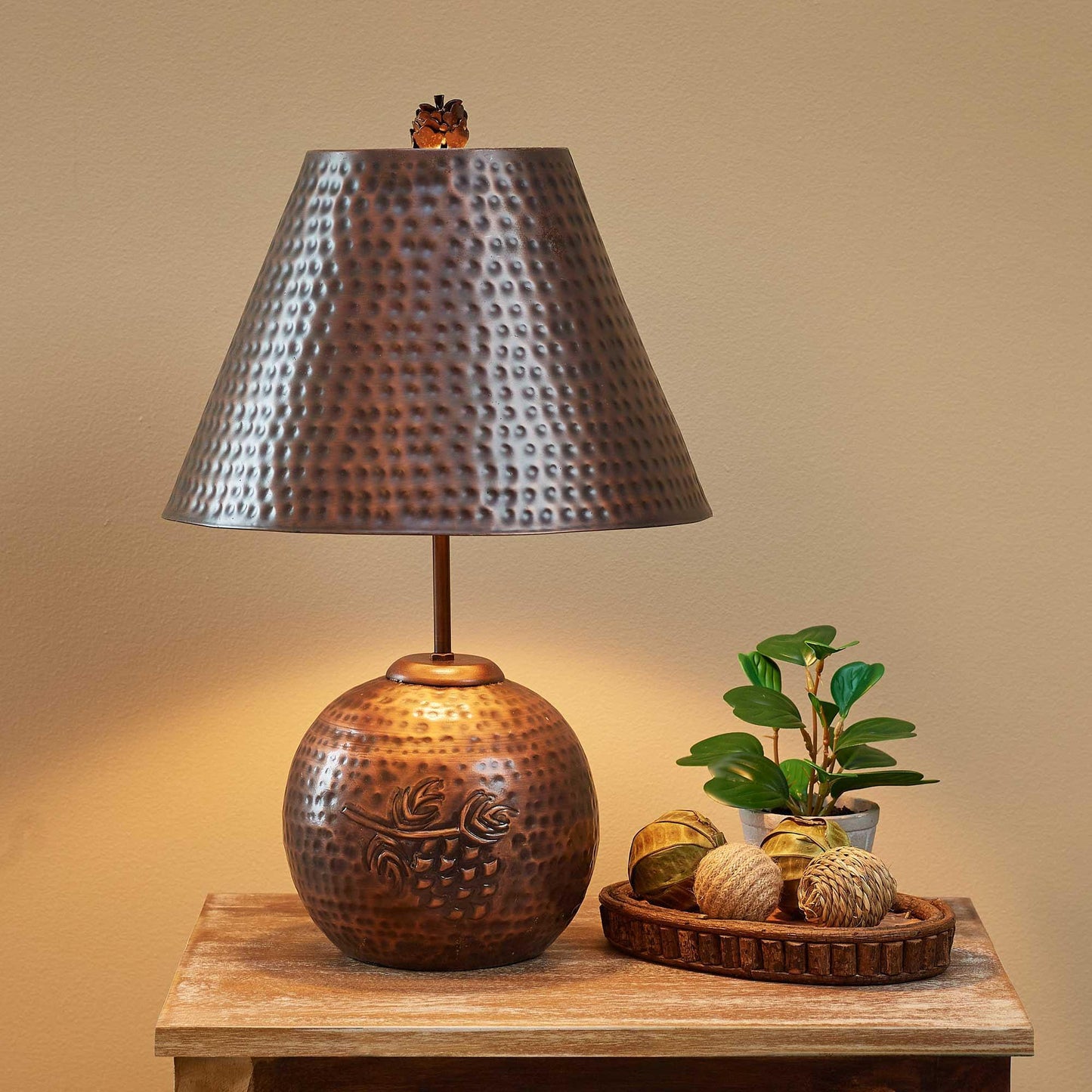 Copper Pine Hammered Table Lamp - Wild Wings