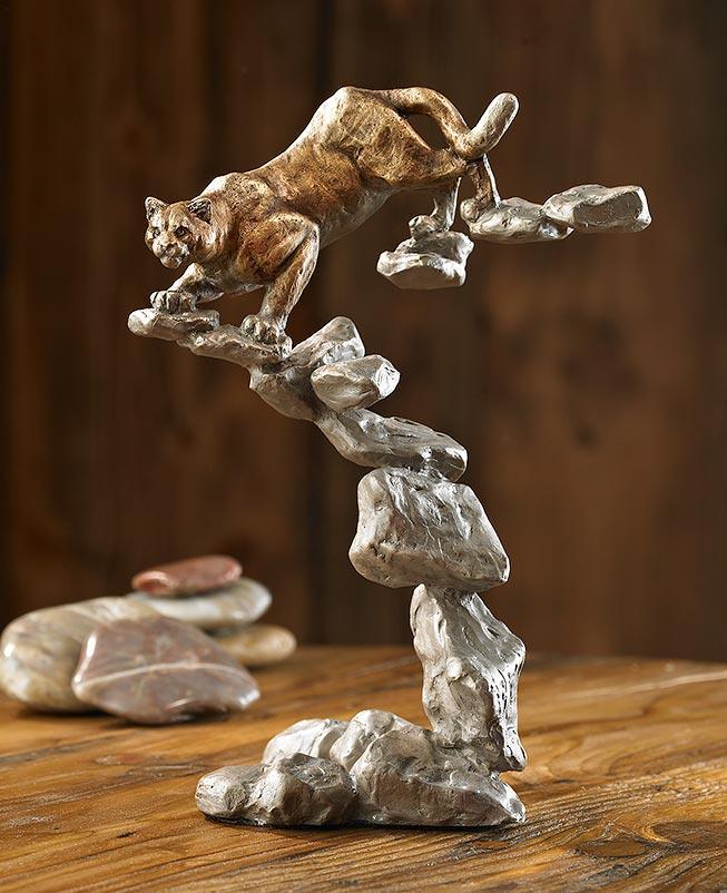 Cougar Bronze Sculpture - Wild Wings