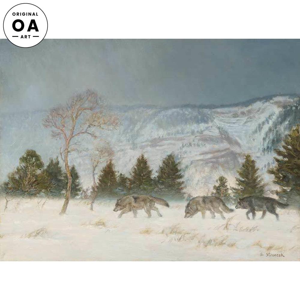 Cruel Winter—Wolves Original Oil Painting - Wild Wings