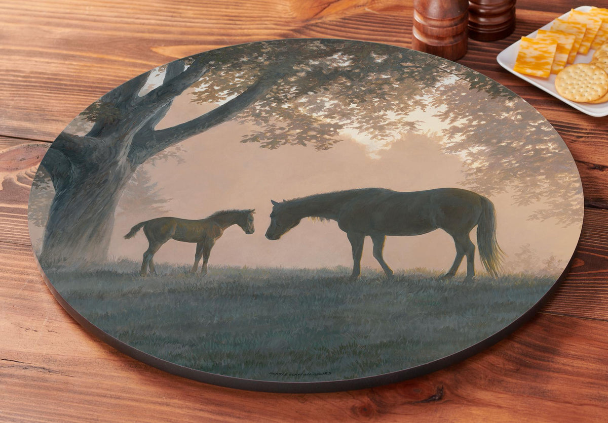 Dawn's First Light - Horses Lazy Susan Turntable - Wild Wings