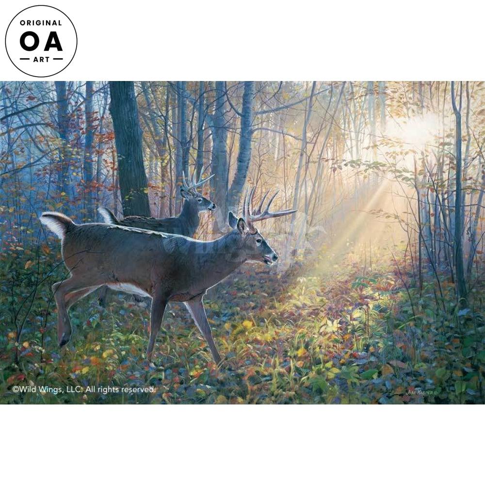 Pair of Eights—Deer Original Acrylic Painting - Wild Wings