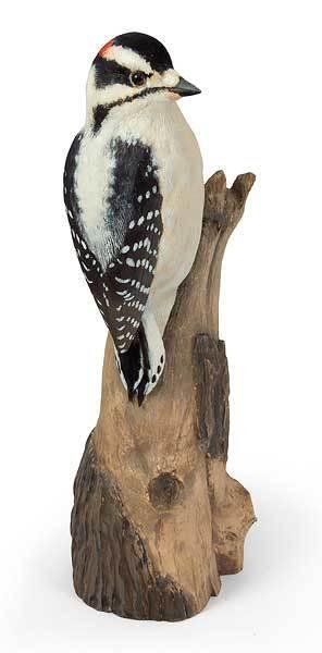 Downy Woodpecker Original Wood Carving - Wild Wings