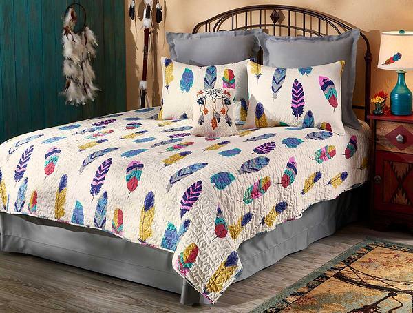 Dream Catcher—Feathers Bedding Set (King) - Wild Wings