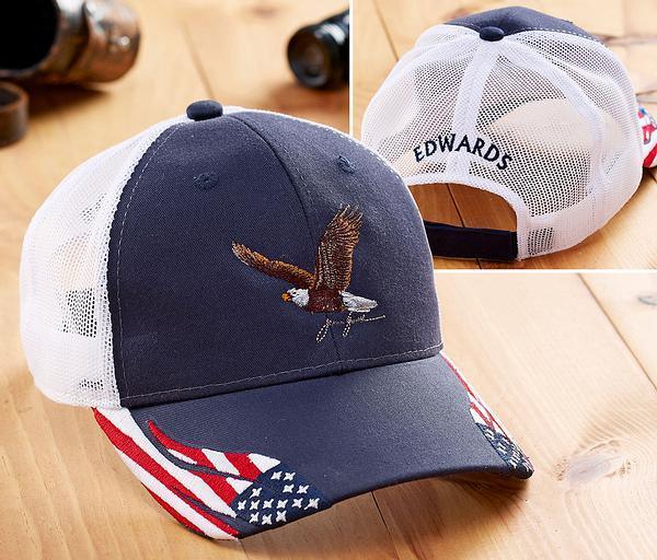 Stars and Stripes Eagle Personalized Cap - Wild Wings