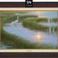 Evening Solitude—White Egret; Standard Numbered Edition (SN) Master Artisan Canvas - Wild Wings
