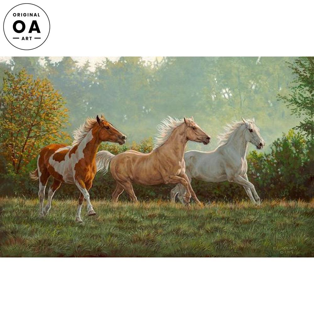 Fall Run—Horses Original Oil Painting - Wild Wings
