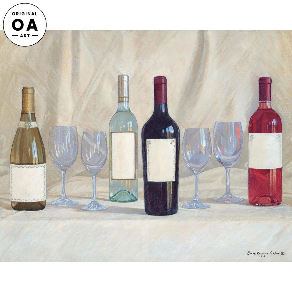 Family Ties—Wine Bottles Original Acrylic Painting - Wild Wings