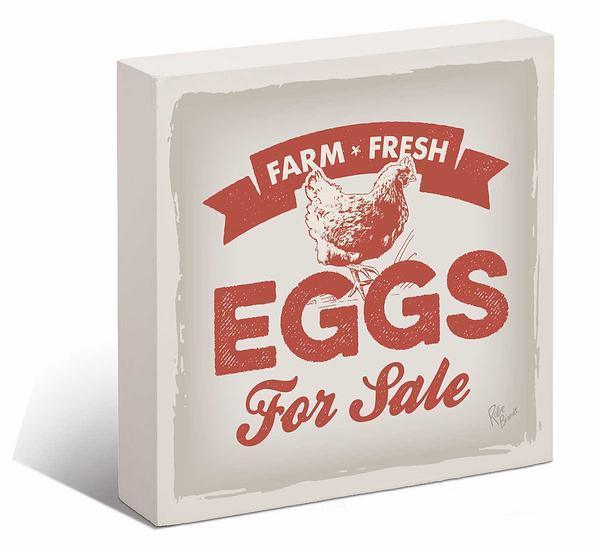 Eggs for Sale 6" x 6" Box Art Sign - Wild Wings