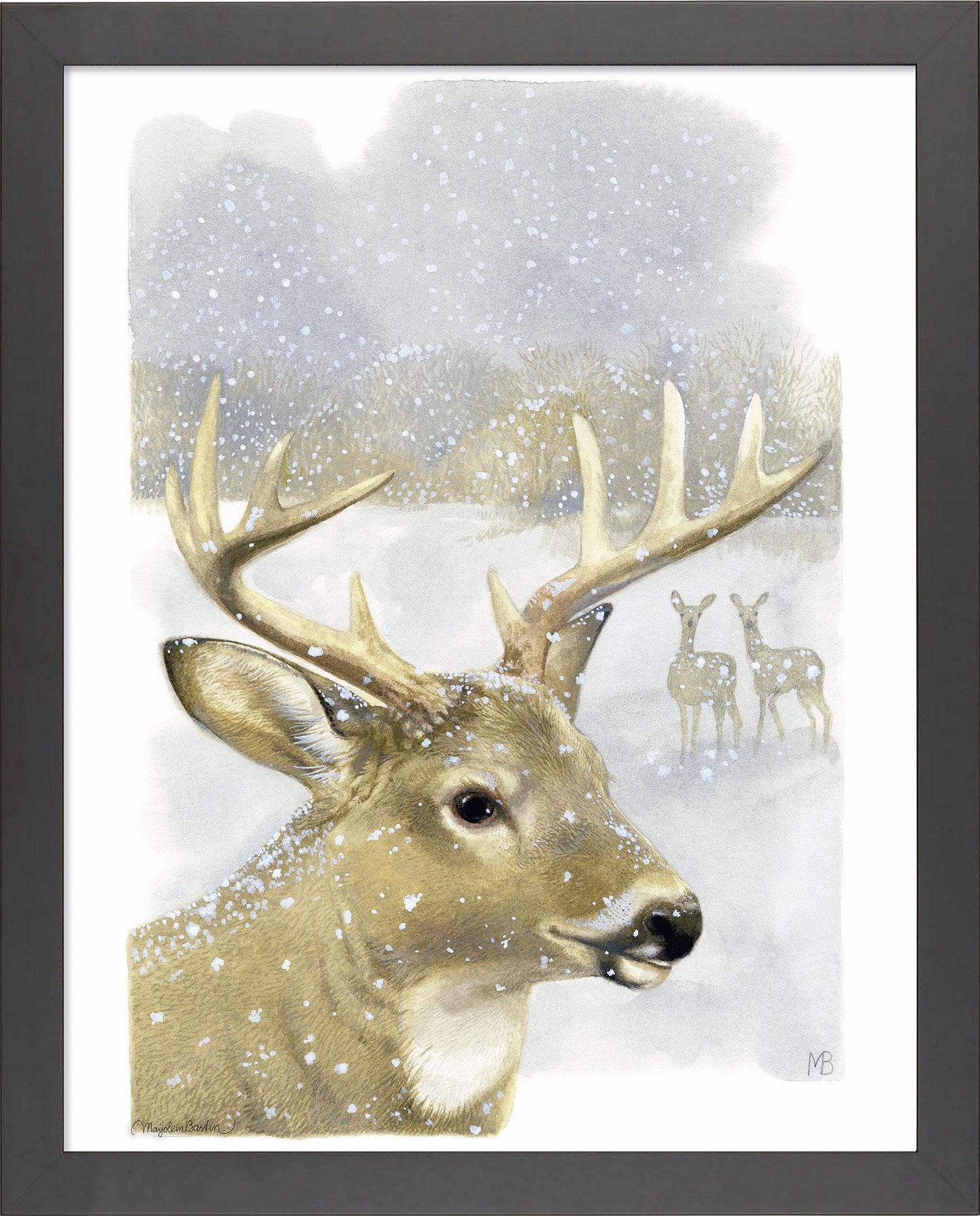 Beautiful Buck Framed Art Print - Wild Wings