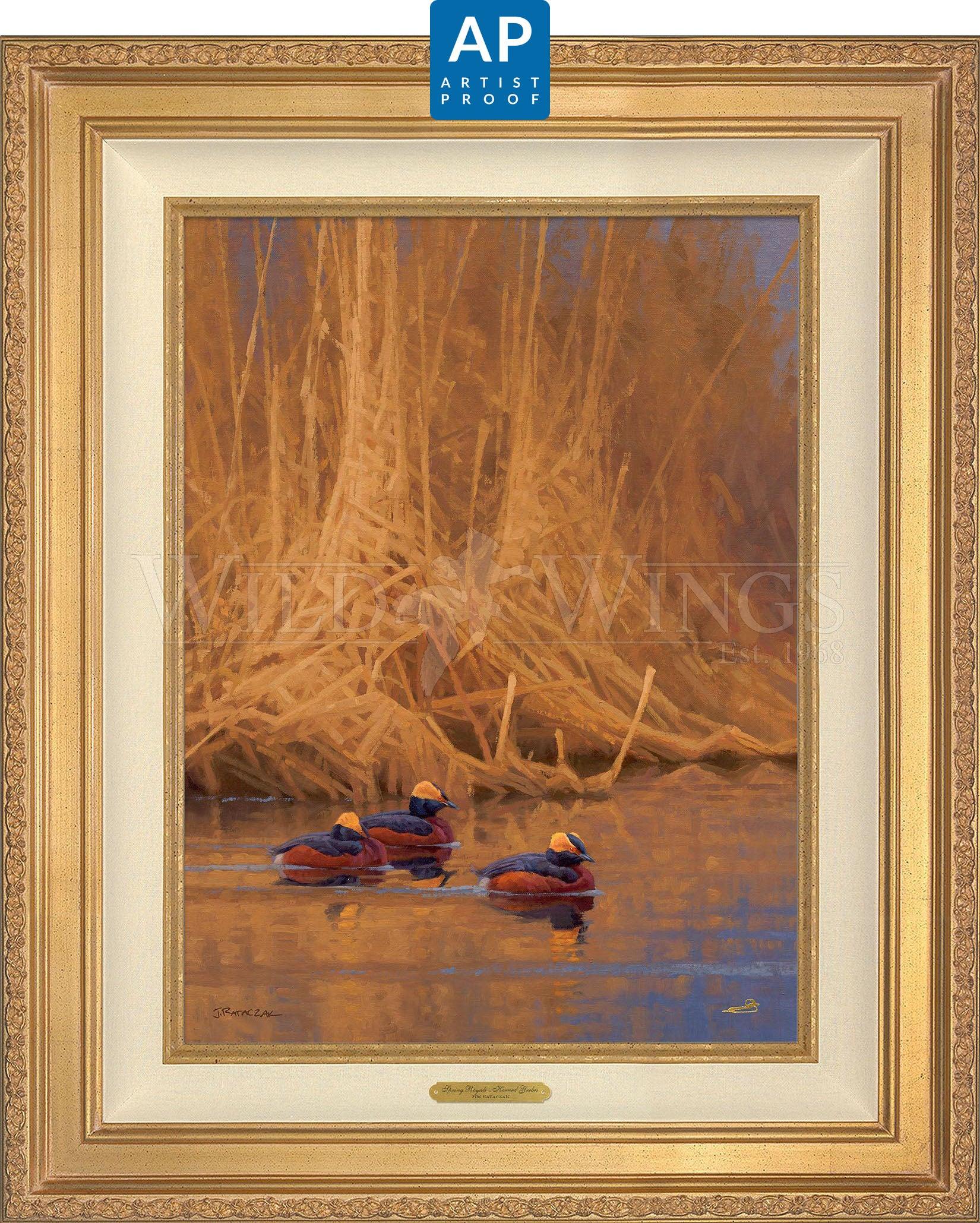 Spring Royals—Horned Grebes; Artist Proof Edition (AP) Master Artisan Canvas - Wild Wings