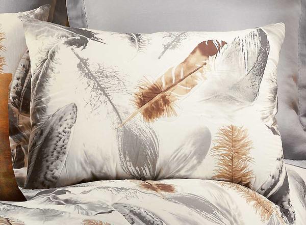 Gray Feather Standard Sham Pillow - Wild Wings