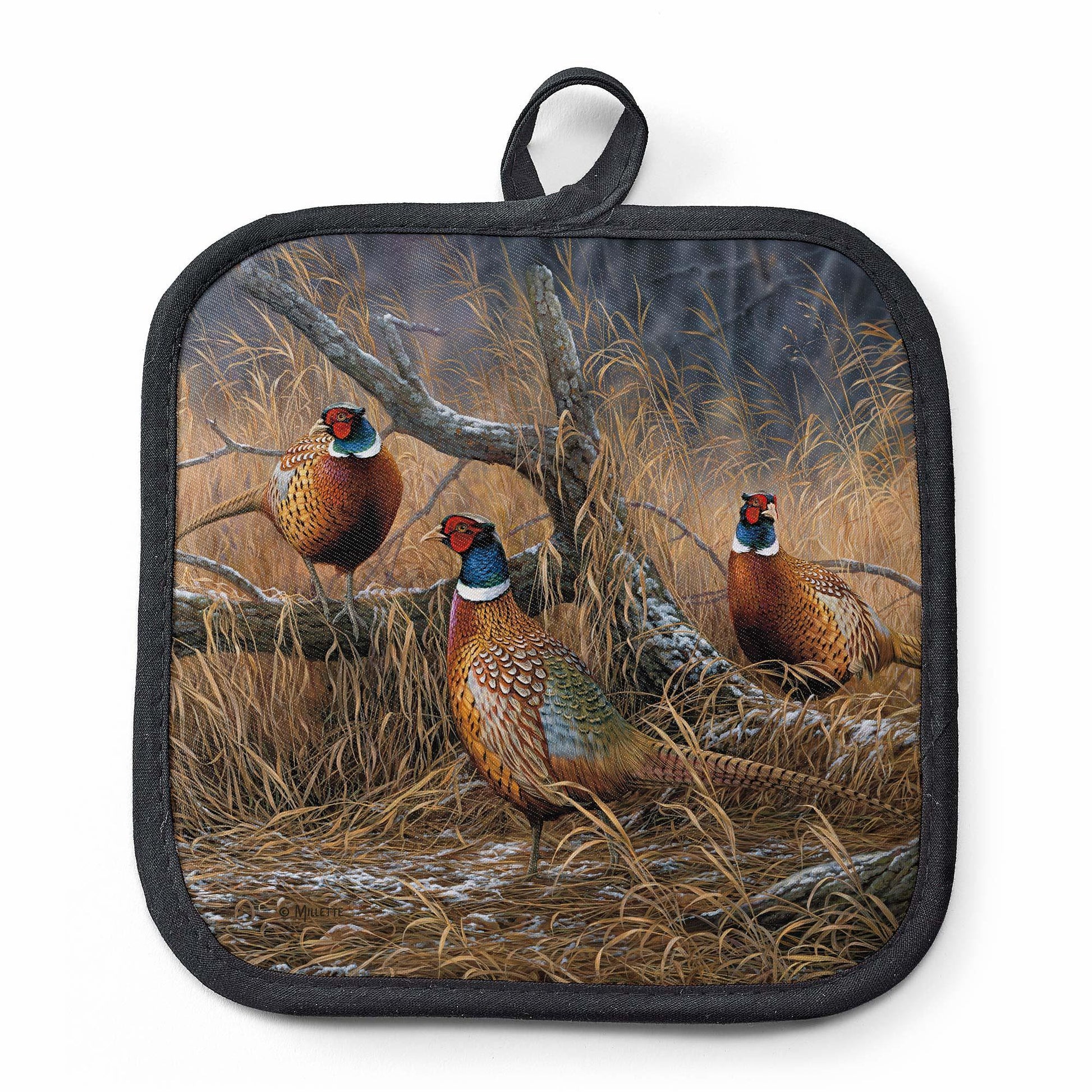 First Dusting—Pheasants Pot Holder - Wild Wings