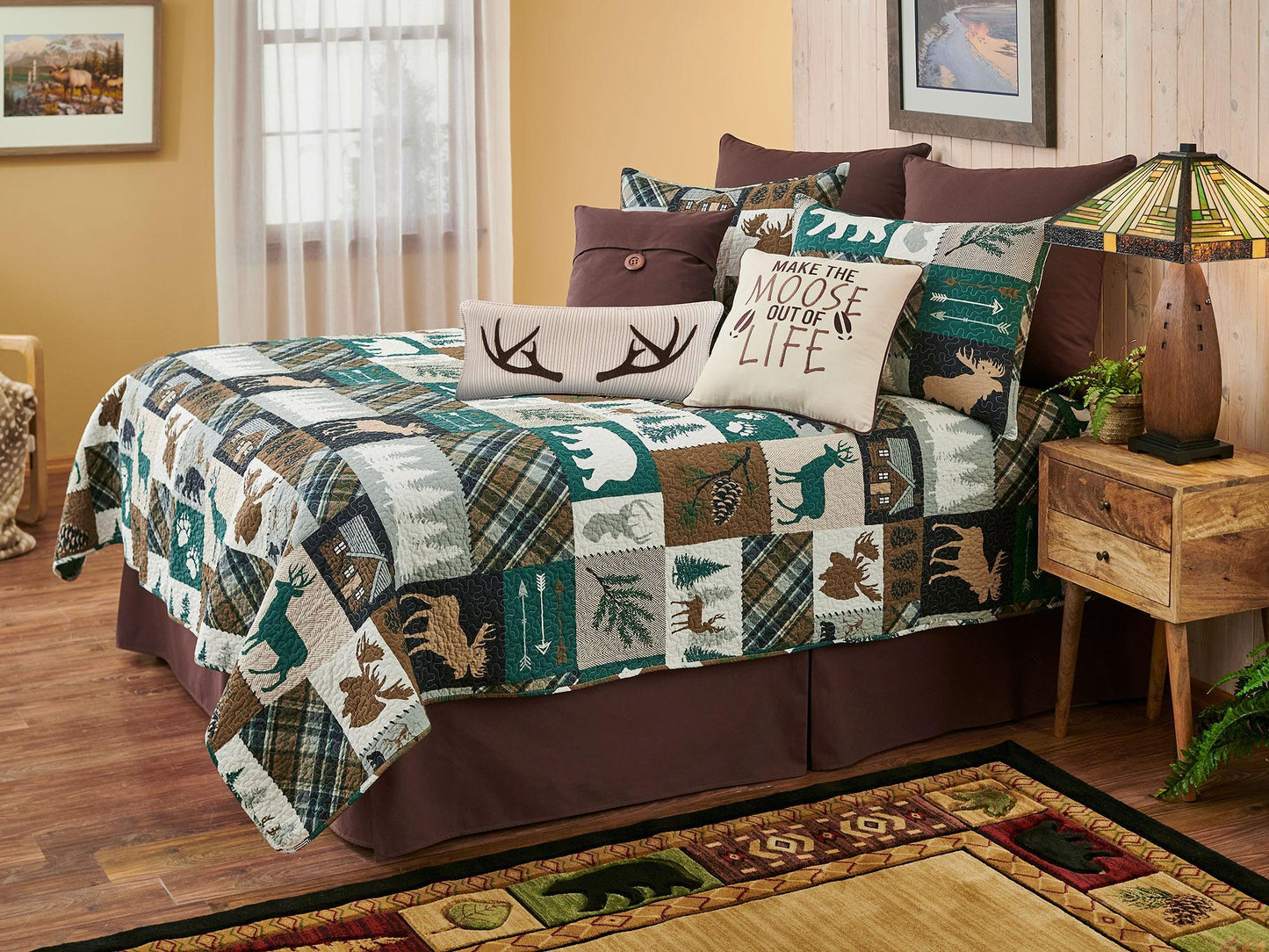 Forest Patchwork Bedding Set (Twin) - Wild Wings