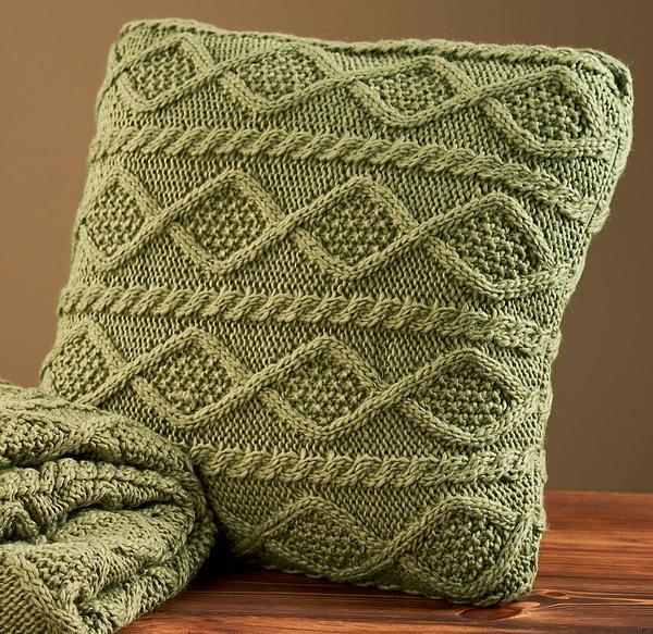 Forest Green Cable Knit Pillow - Wild Wings