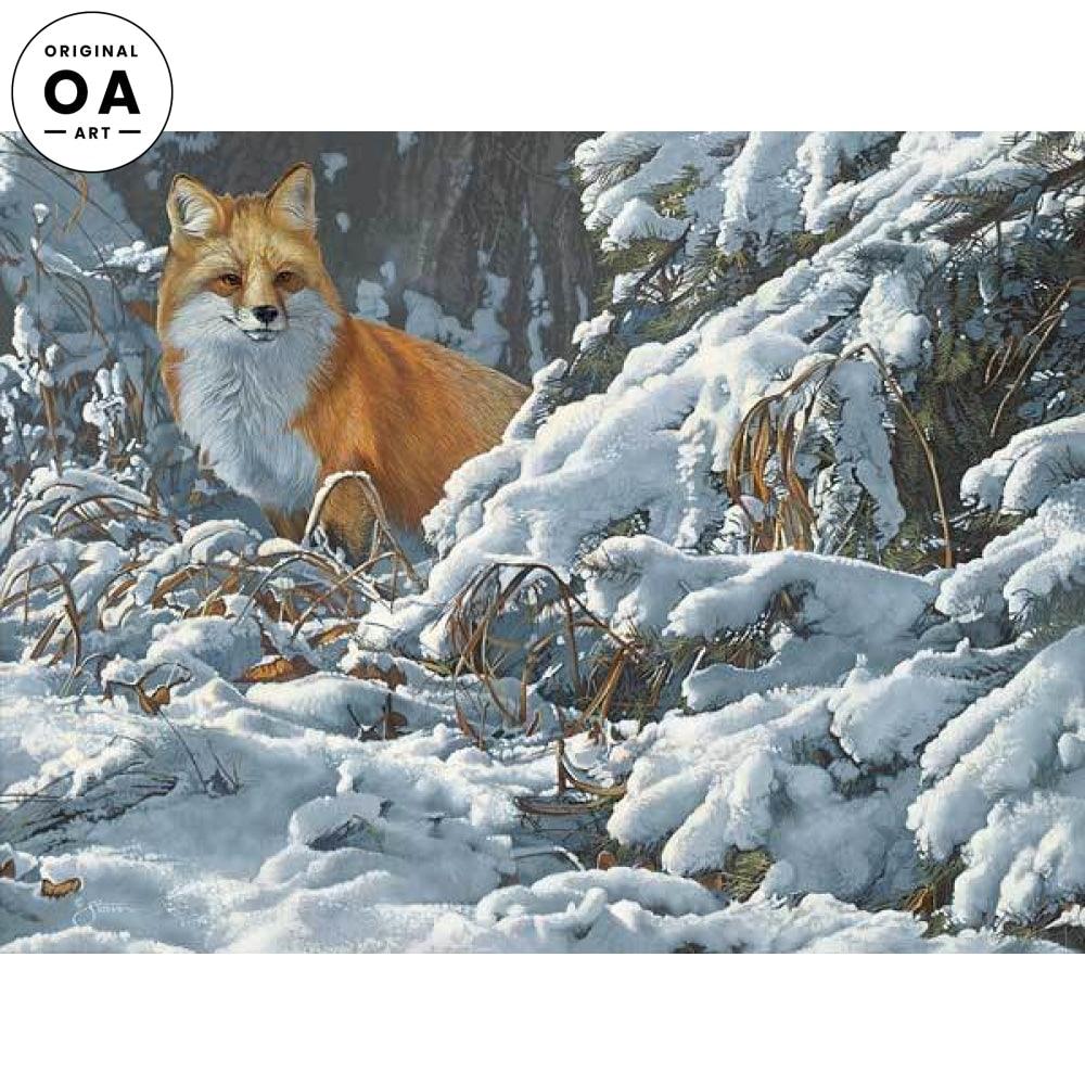 Winter Scout—Red Fox Original Acrylic Painting - Wild Wings