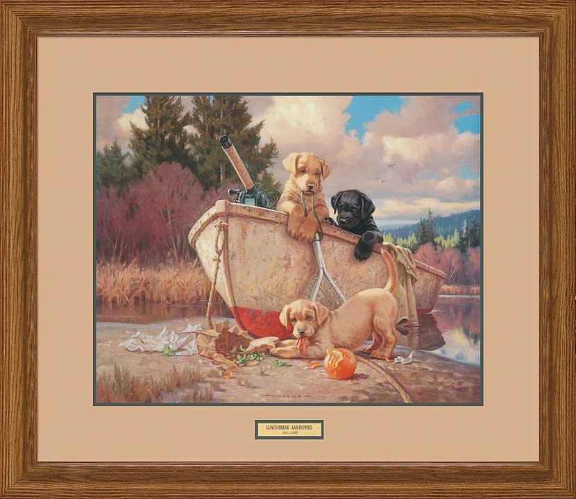 Lunch Break—Yellow Lab Puppies Art Collection - Wild Wings