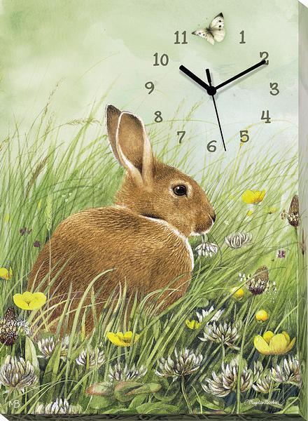 Grabbing a Bite - Bunny Canvas Clock - Wild Wings