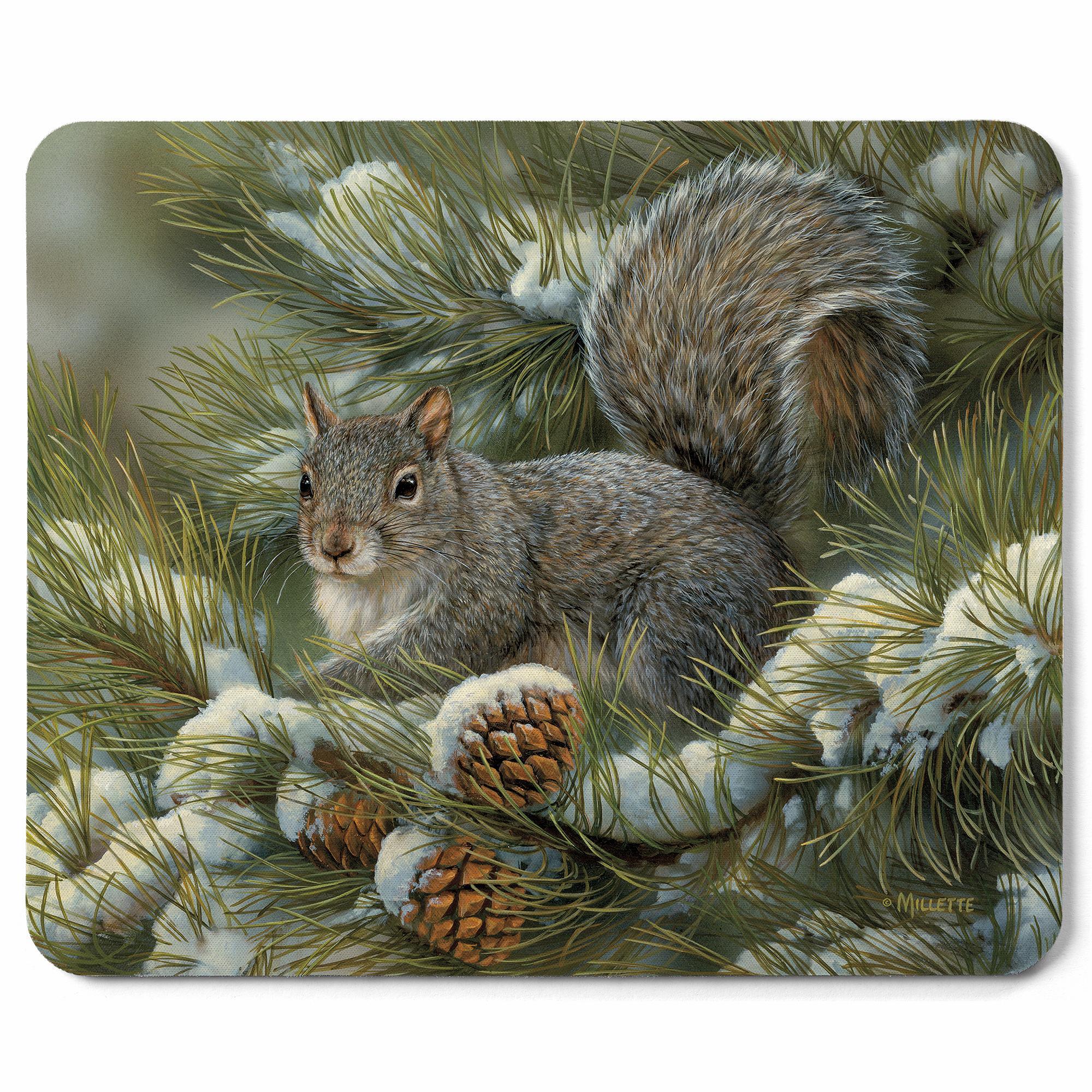 Gray Squirrel Mouse Pad - Wild Wings
