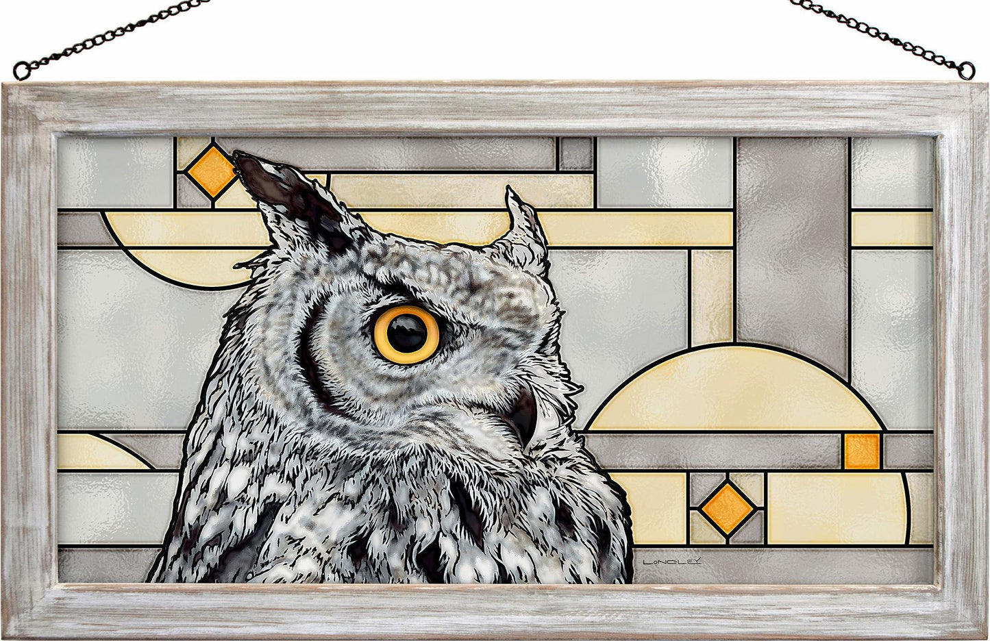 Great Horned Owl Stained Glass Art - Wild Wings