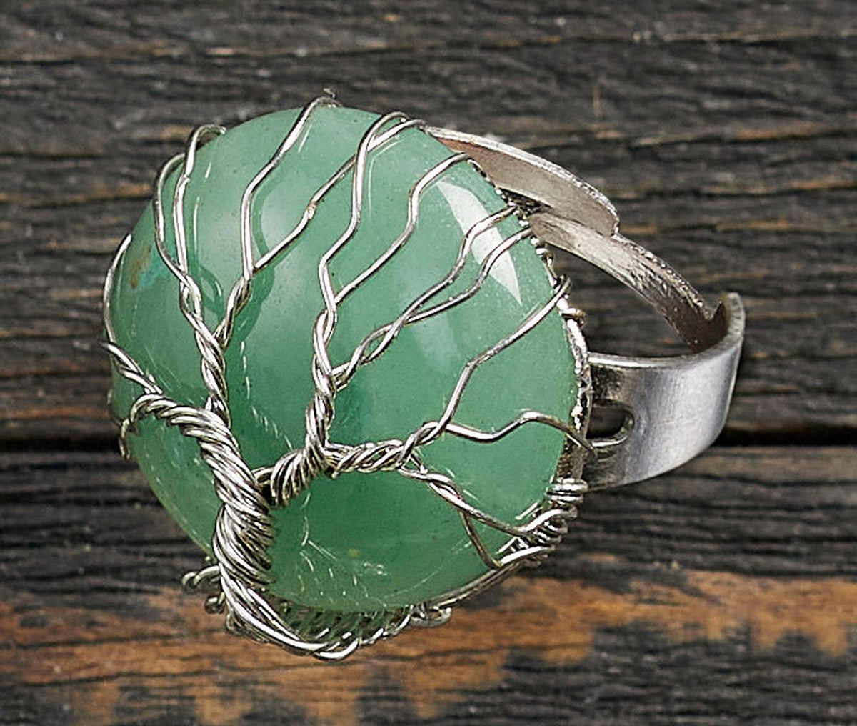 Tree of Life—Green Aventurine Ring - Wild Wings