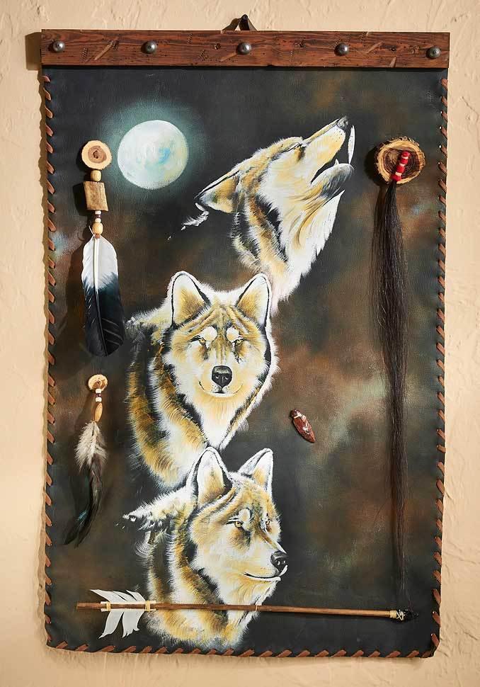 Handpainted Wolves Wall Decor - Wild Wings
