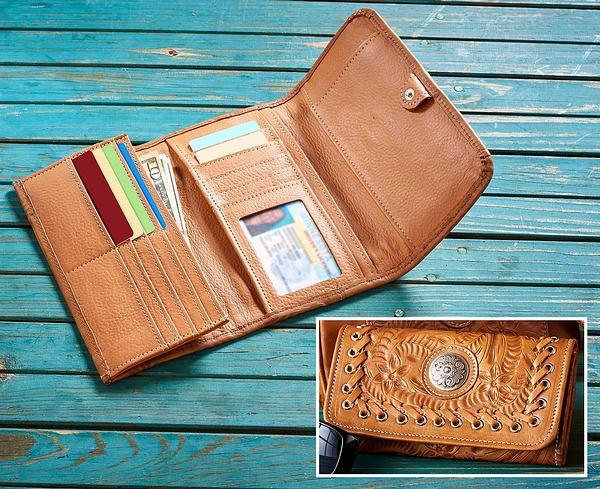 Southwest Styled Trifold Wallet - Wild Wings