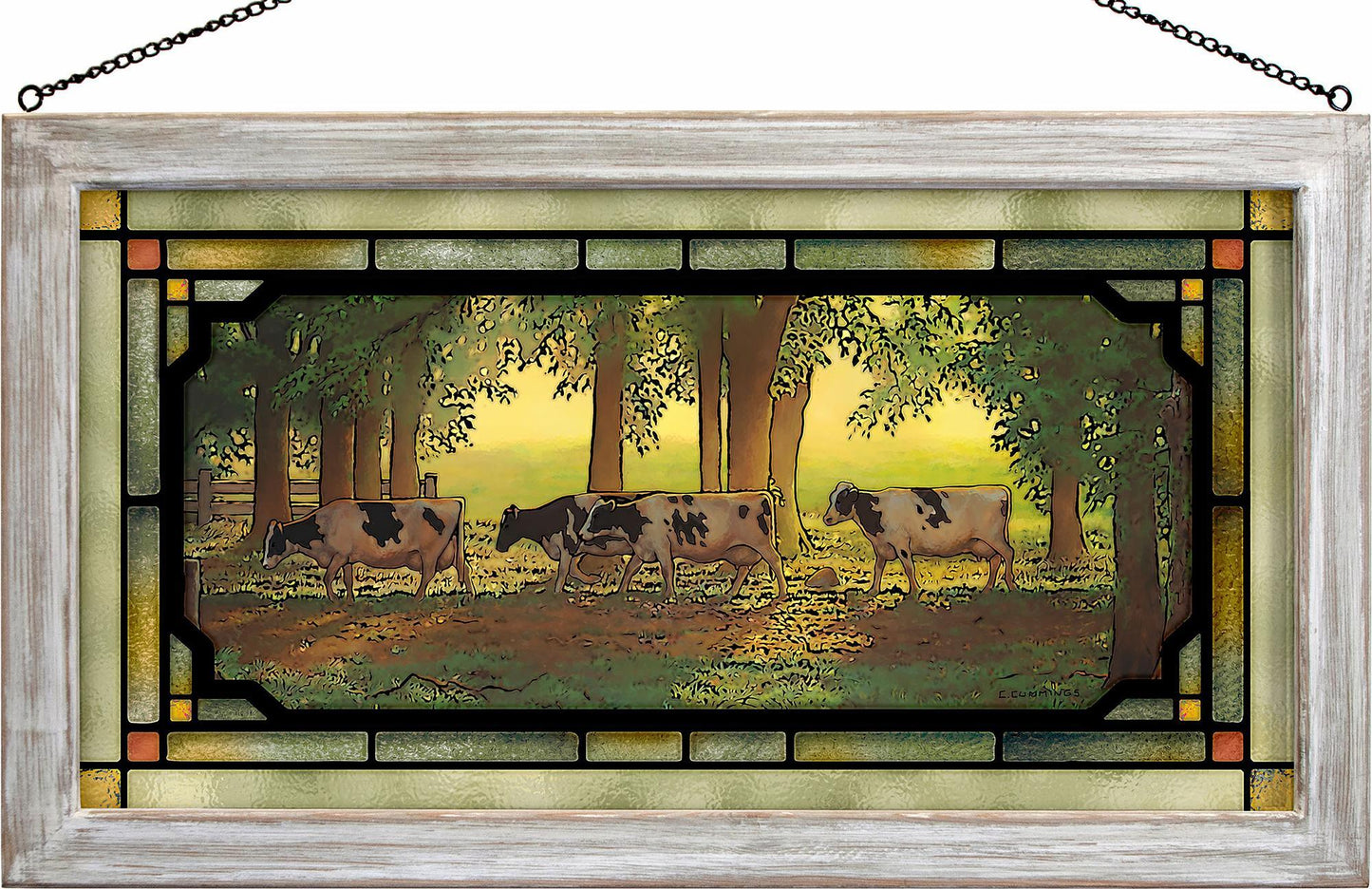 Heading Home - Cows Stained Glass Art - Wild Wings