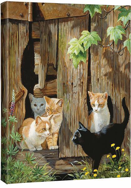 Hole in the Wall Gang—Kittens Gallery Wrapped Canvas - Wild Wings