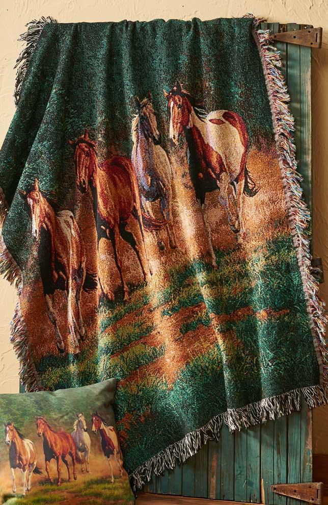 Evening Gold Throw Blanket - Wild Wings