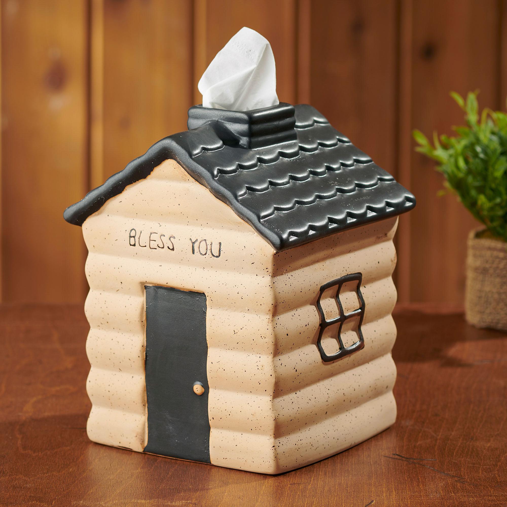 Bless You Log Cabin Tissue Box Cover - Wild Wings