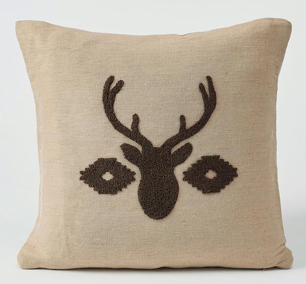 Deer Burlap Pillow - Wild Wings