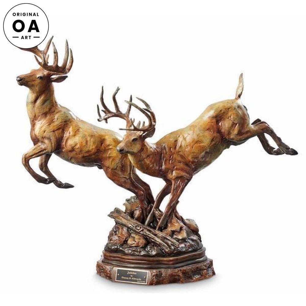 Jubilee—Whitetail Deer Original Bronze Sculpture - Wild Wings