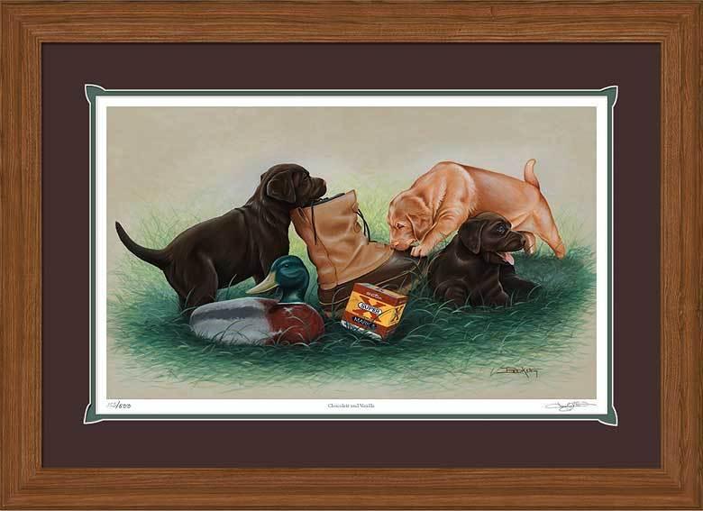 Chocolate and Vanilla—Labs Framed Limited Edition Print - Wild Wings