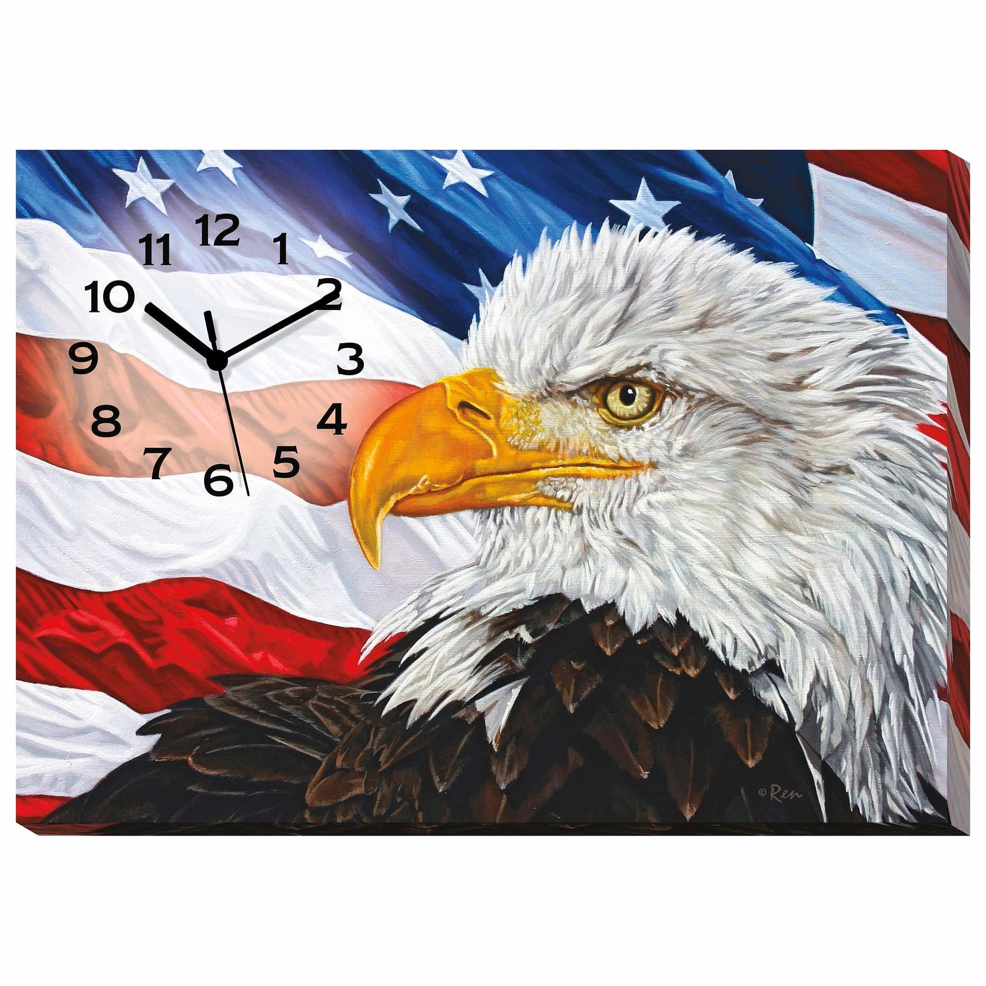 Let Freedom Ring—Bald Eagle Canvas Clock - Wild Wings
