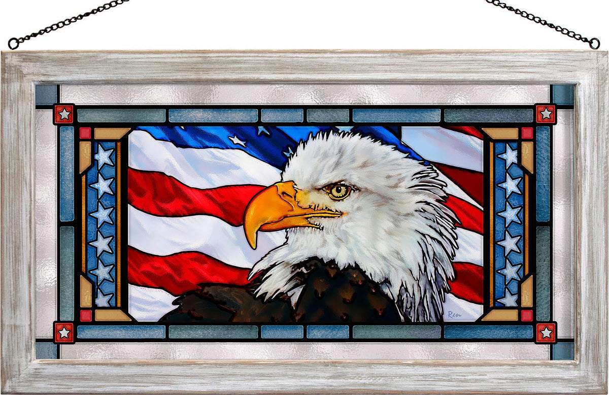 Let Freedom Ring - Bald Eagle Stained Glass Art - Wild Wings